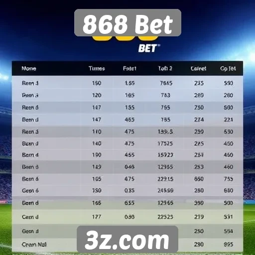 Comparativo de odds entre 868 Bet e concorrentes