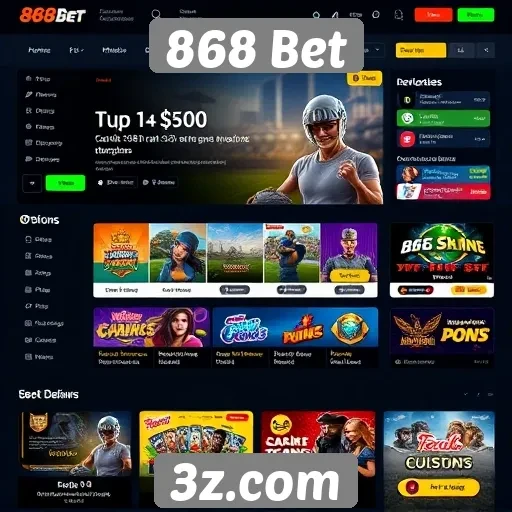 Novidades na interface do site 868 Bet