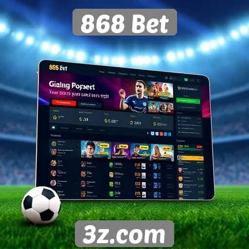 Usabilidade e design do site 868 Bet em foco